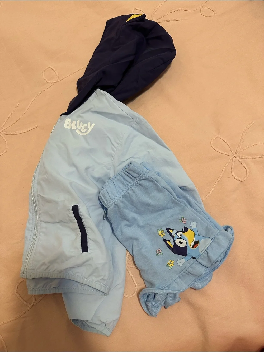 Bluey Light Blue Hooded Jacket and Shorts Set - Blue